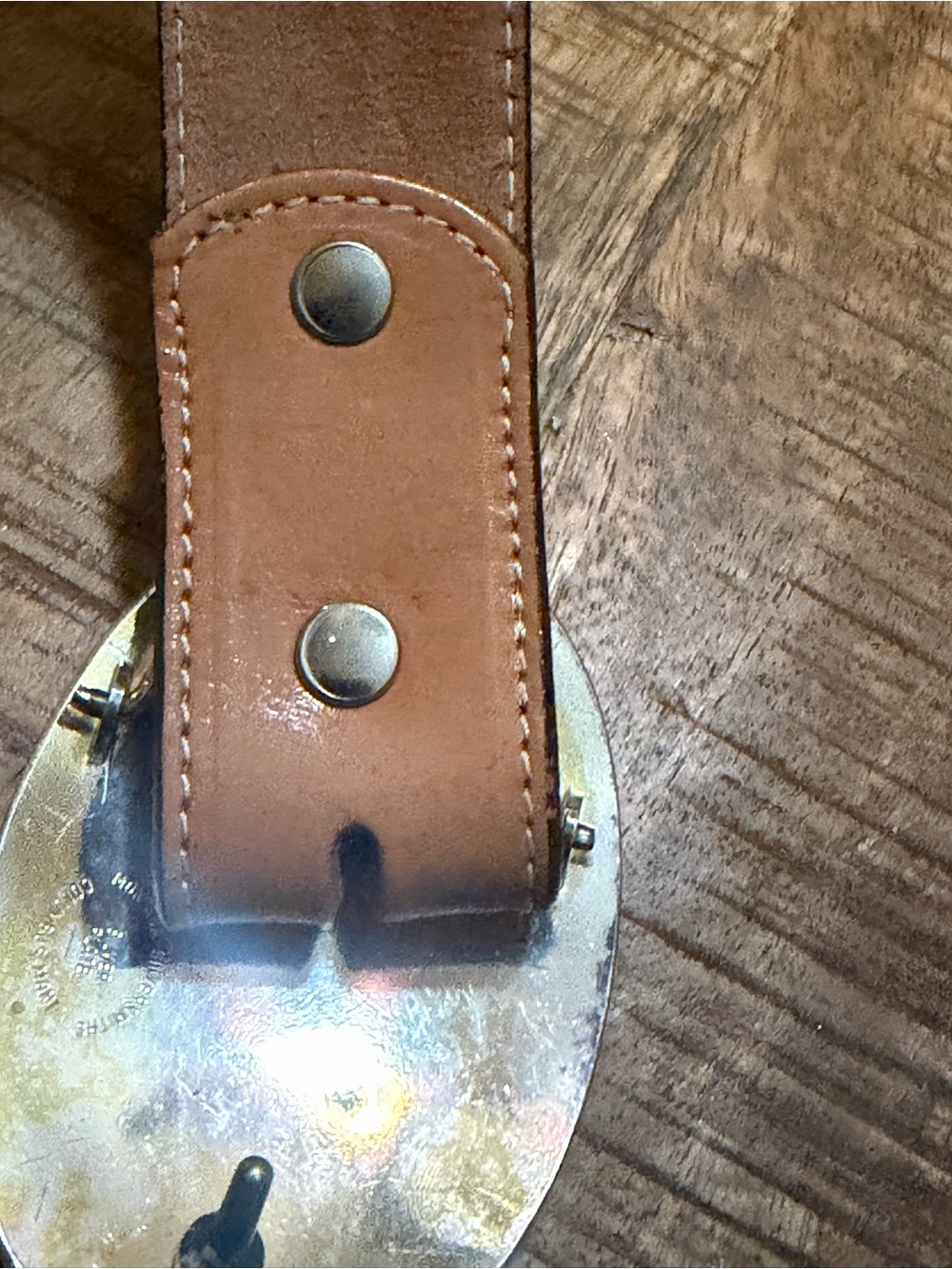 Vintage Montana Silversmiths Silver Plate Buckle Tooled Leather Belt 36” Western - Picture 6 of 16